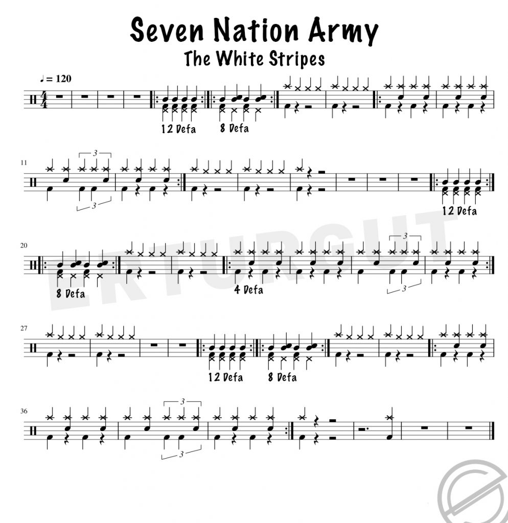 The White Stripes - Seven Nation Army Davul Notası
