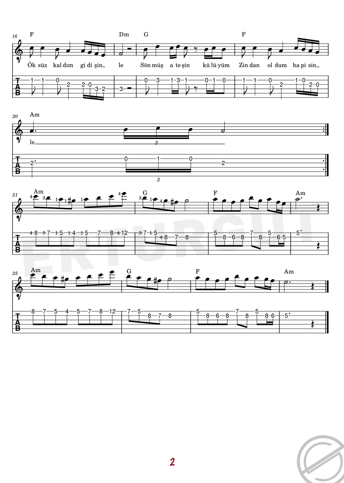 Zifiri – Gitar Nota Ve Tabı