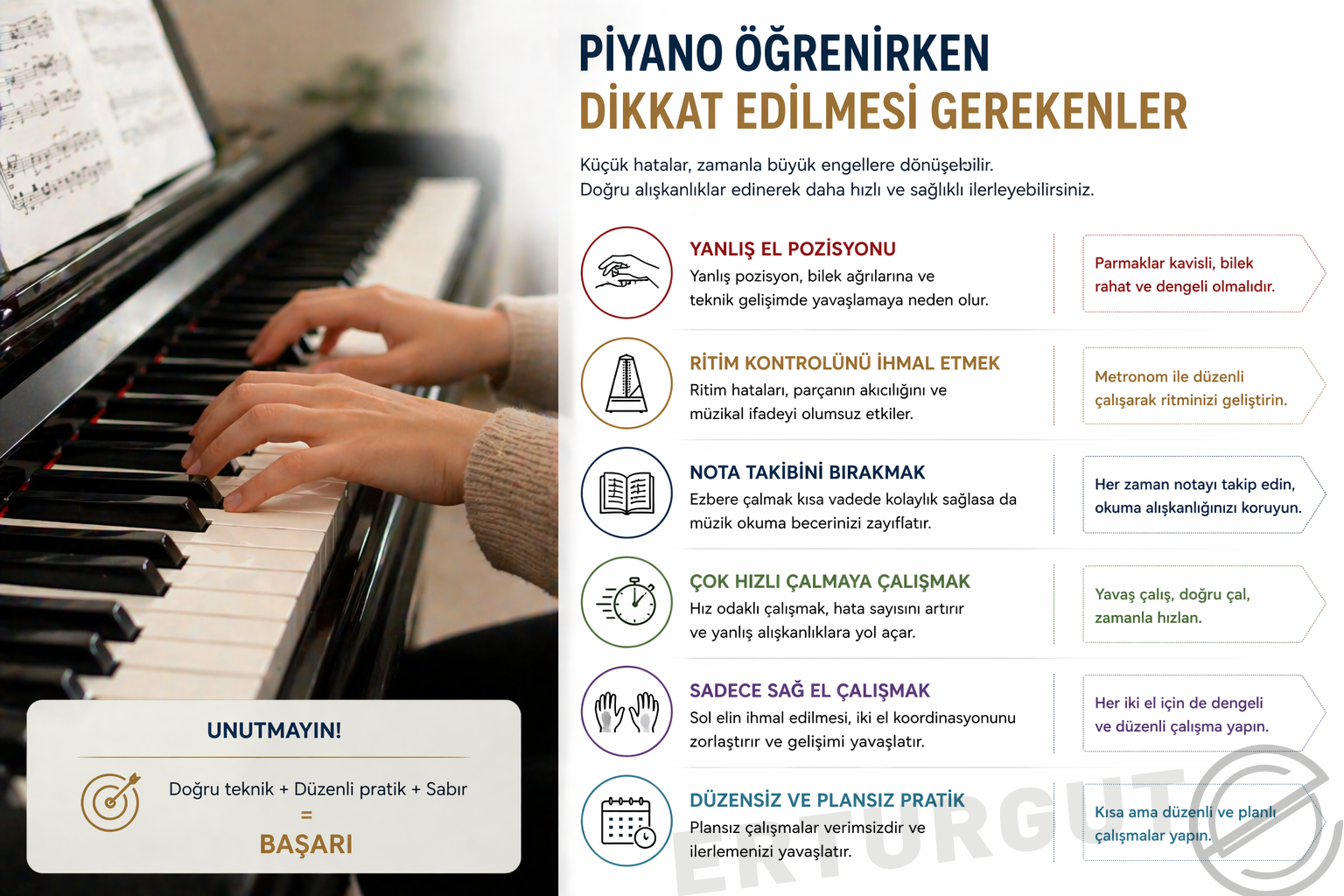 Piyano Öğrenirken En Sık Yapılan Hatalar