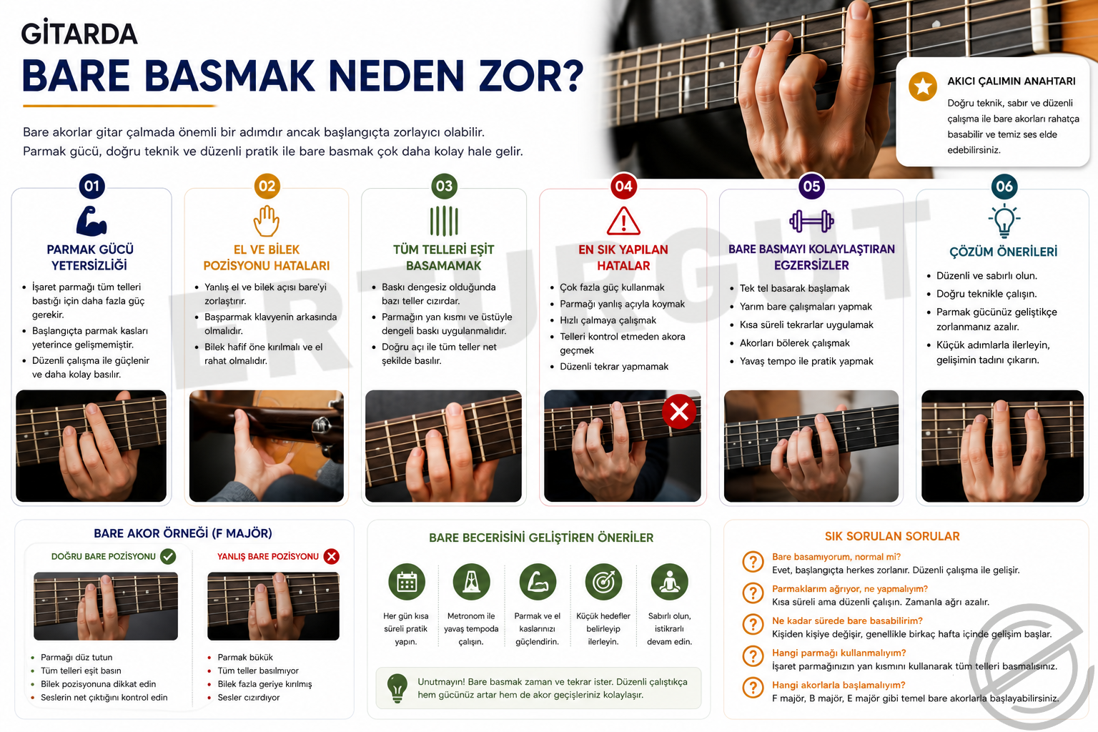 Gitarda Bare Basmak Neden Zor?