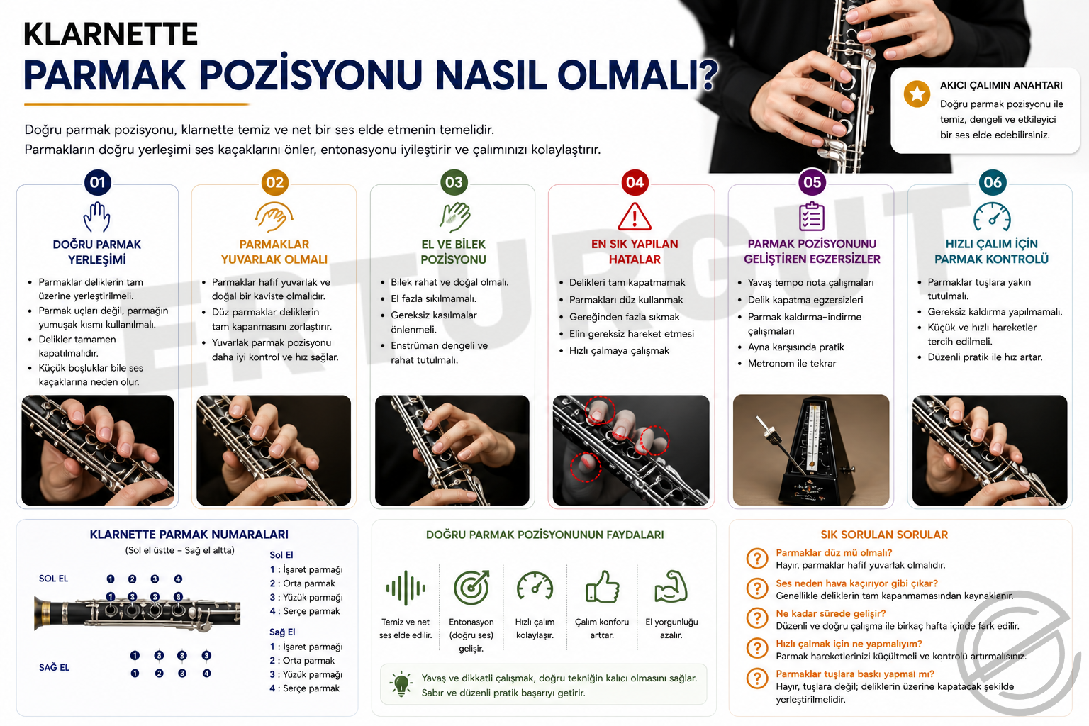 Klarnette Parmak Pozisyonu Nasıl Olmalı?